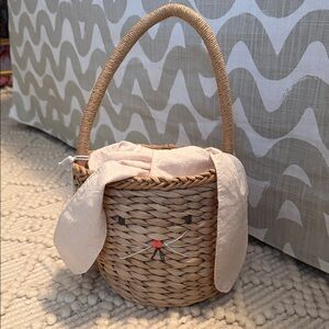 Meri Meri Tan Woven Bunny Mini Bag or Easter basket